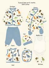 8-Piece Dinosaur Baby Set-100% Cotton