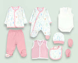 Bear design 8-piece newborn clothing set – 100% cotton, 0-3 months

