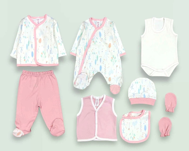 Bear design 8-piece newborn clothing set – 100% cotton, 0-3 months

