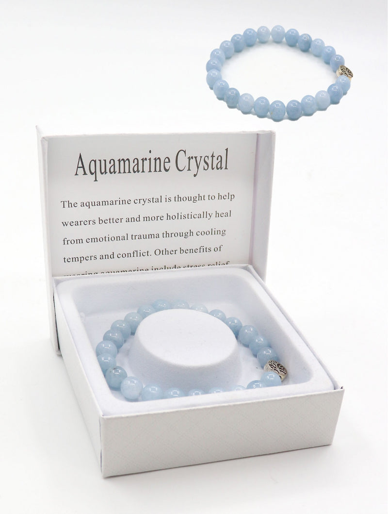 Aquamarine Crystal Bracelet | Natural Charm Jewelry