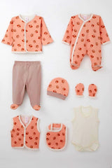 8-piece cotton baby clothing gift set for newborns 0–3 months – made in Turkey

