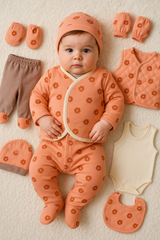 8-piece cotton baby clothing gift set for newborns 0–3 months – made in Turkey

