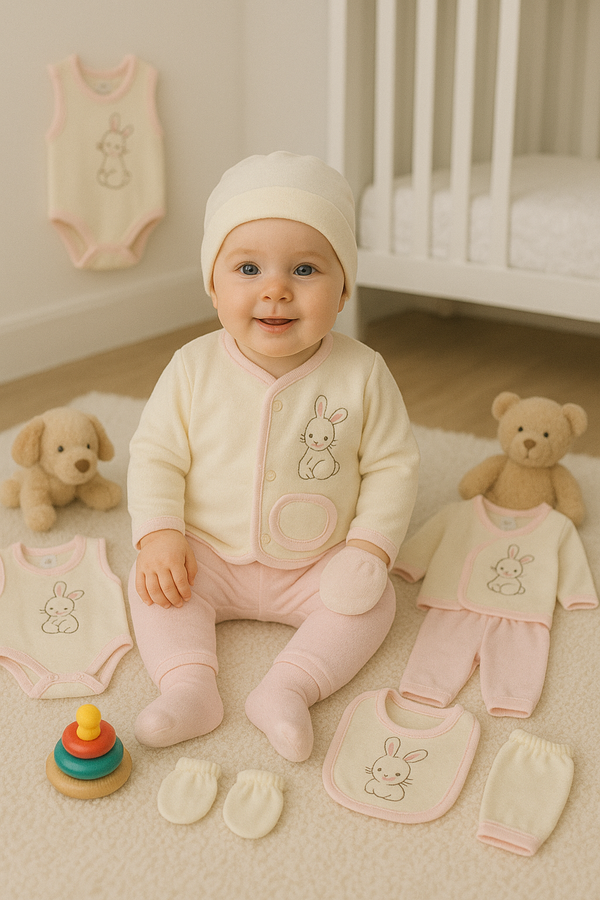 8-Piece Baby Set  Vibrant Cotton Newborn Outfit