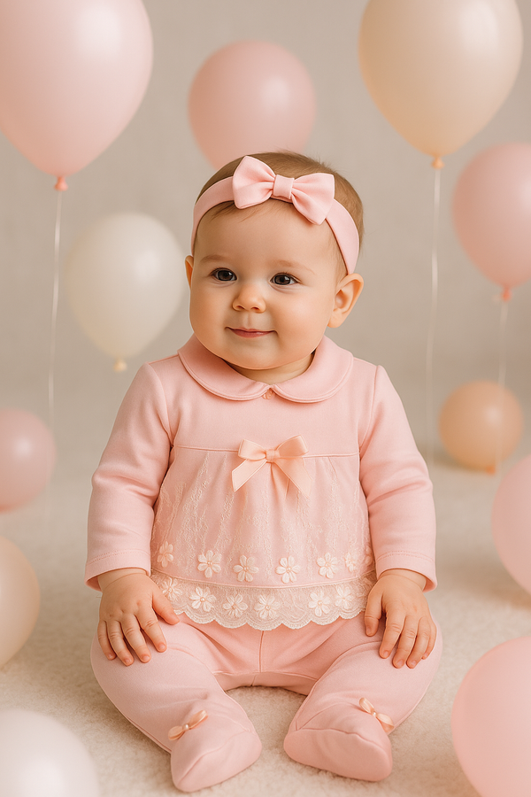 3-Piece Baby Girl Outfit – Soft Cotton Set
