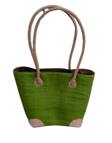 Small Green Flowers Fair Trade Basket