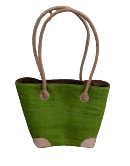 Small Green Flowers Fair Trade Basket