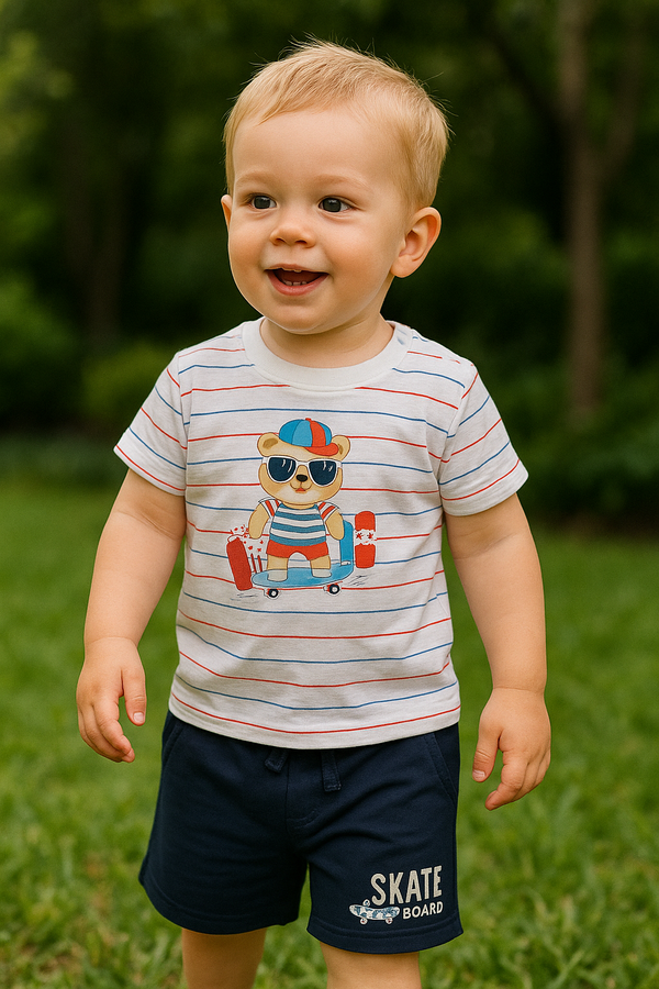 Boys Cotton Top & Shorts Set – Everyday Outfit
