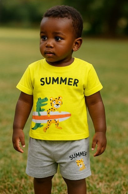 Boys Cotton Top & Shorts Set – Summer Outfit