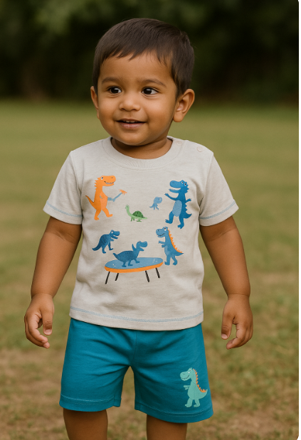 Toddler Boys Dinosaur Top & Shorts Set