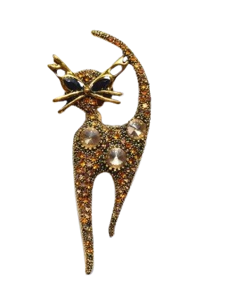 Charming Cat Brooch | Sparkling & Playful Jewelry Accent
