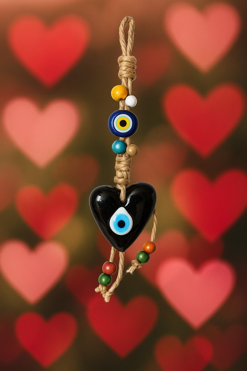 Heart Evil Eye Wall Decor| Turkish Glass Heart