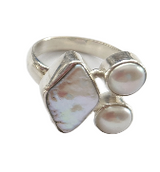 Sterling Silver Pearl Ring| Handmade Mother of Pearl Ring