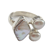 Sterling Silver Pearl Ring| Handmade Mother of Pearl Ring