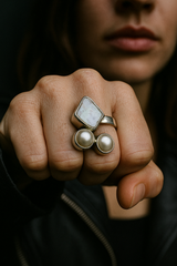 Sterling Silver Pearl Ring| Handmade Mother of Pearl Ring