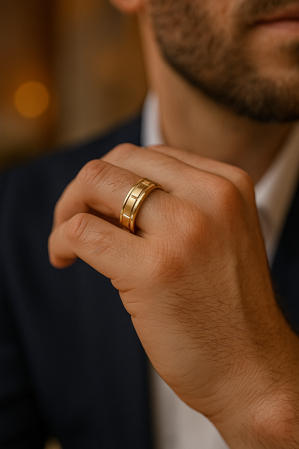 Men’s Gold Ring| Tarnish-Free Stainless Steel Band