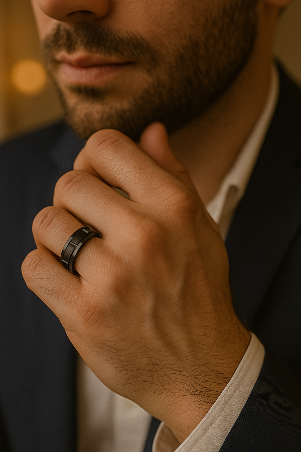 Men’s Black Ring | Matte Stainless Steel Tarnish-Resistant Band