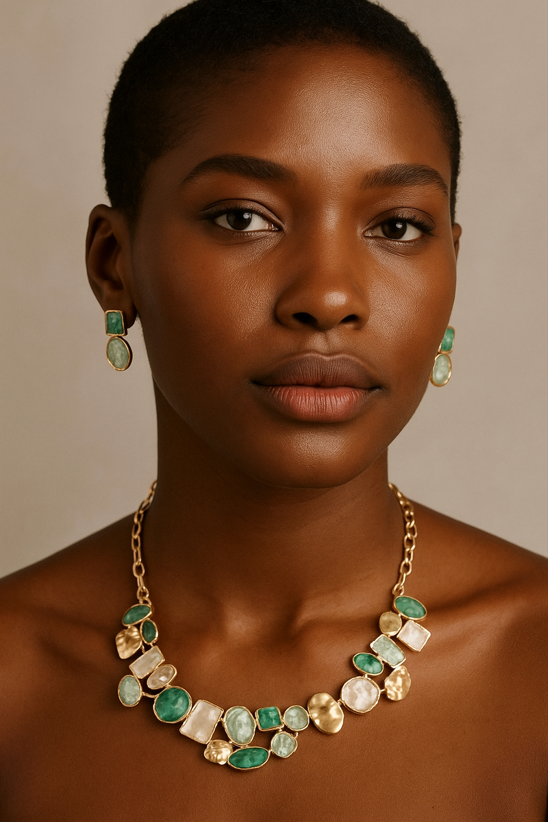 Modern Zinc Alloy Necklace & Earrings Set