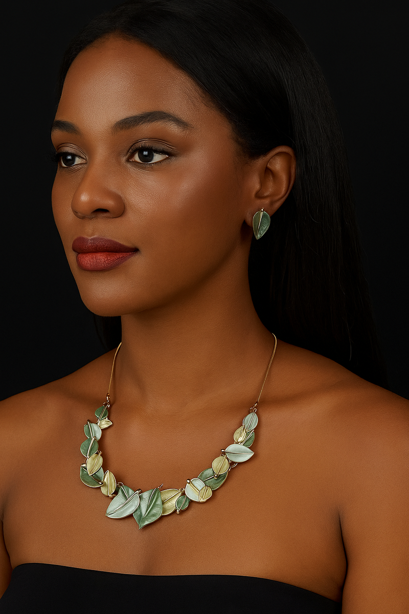 Elegant Zinc Alloy Necklace & Earrings Set | Adjustable Chain Length