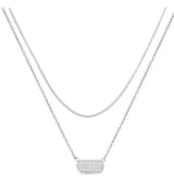 Stainless steel  3A cubic zirconia necklace