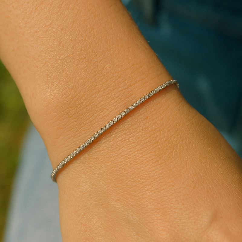 925 Sterling Silver Tennis Bracelet with Zircons