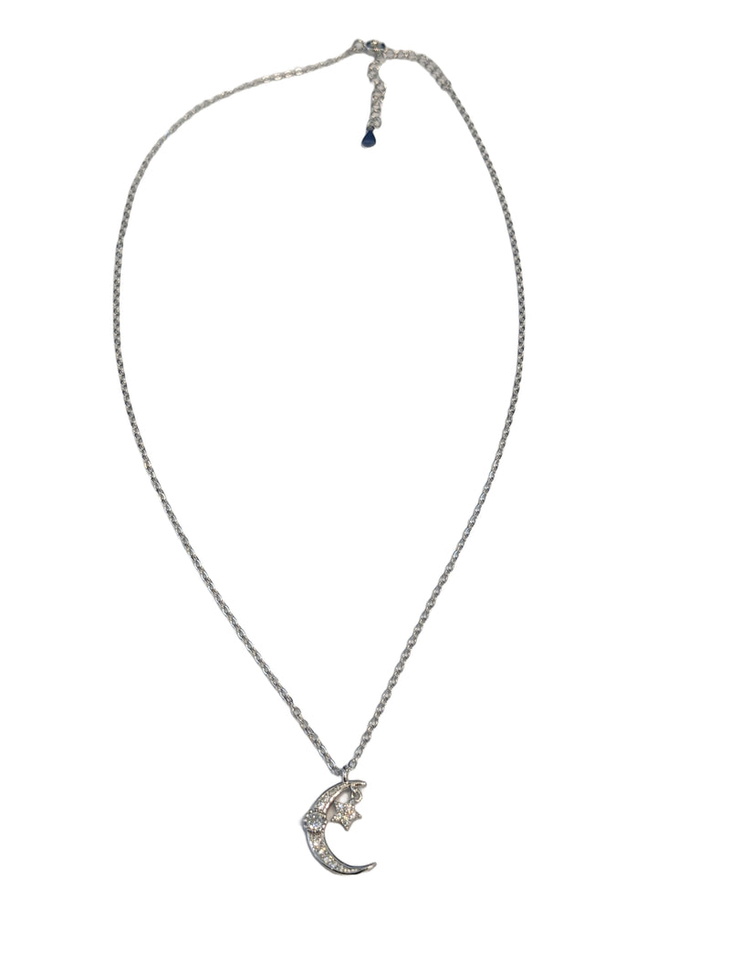 sterling silver necklace with zircons