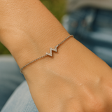 925 Sterling Silver Heartbeat Bracelet