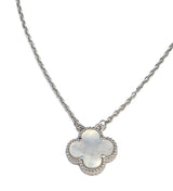 sterling silver necklace with mother of pearl