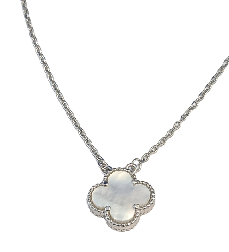 sterling silver necklace with mother of pearl