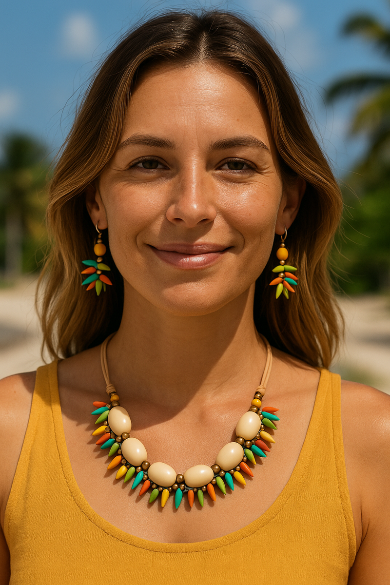 Gretchen Tagua Necklace| Colorful Fair Trade Ivory Jewelry