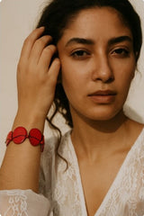 Iliana Red Tagua Nut Bracelet|Handmade Sustainable Jewelry
