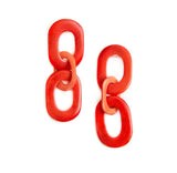 Bri Tagua Earrings| Coral Red Tagua Nut Jewelry