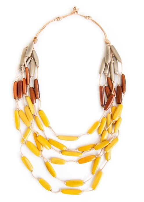 Paloma Tagua Necklace  Yellow & Brown Sustainable Jewelry