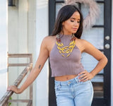 Paloma Tagua Necklace  Yellow & Brown Sustainable Jewelry