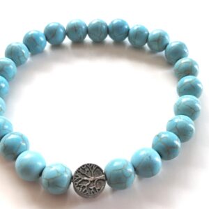 Turquoise Natural Stone Bracelet | Elastic Charm Jewelry