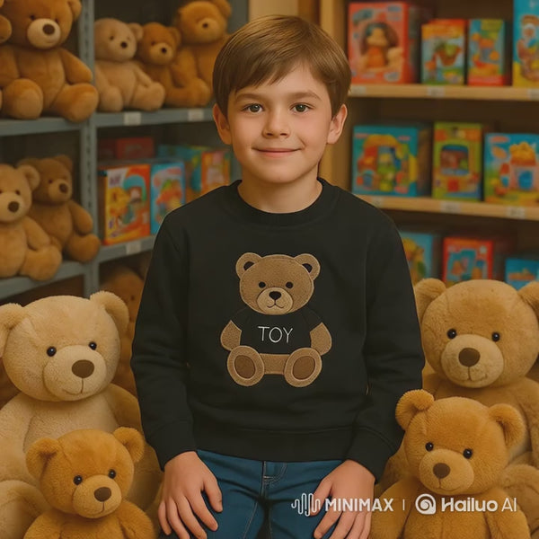 Boys Bear Sweatshirt 100% Cotton Pullover