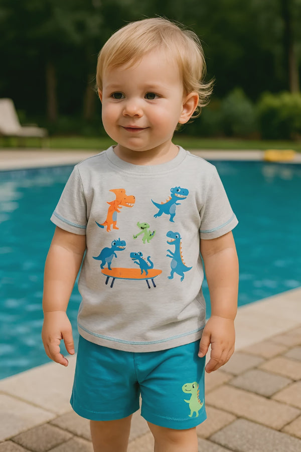 Toddler Boys Dinosaur Top & Shorts Set