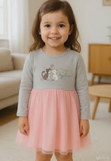 Girls cotton dress with cats print – 1.5 to 5 years – made in Turkey

