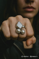 Sterling Silver Pearl Ring| Handmade Mother of Pearl Ring