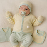 8-piece neutral cotton baby clothing set for newborns – 0 to 3 months – Made in Turkey

