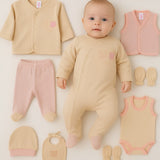 Bear design 8-piece newborn clothing set – 100% cotton, 0-3 months

