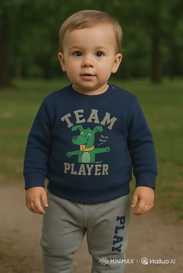 Boys Cotton Top & Pants Set Soft Stretch Everyday Outfit