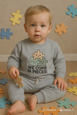 100% cotton baby top and pants set with puzzle design – made in Turkey

