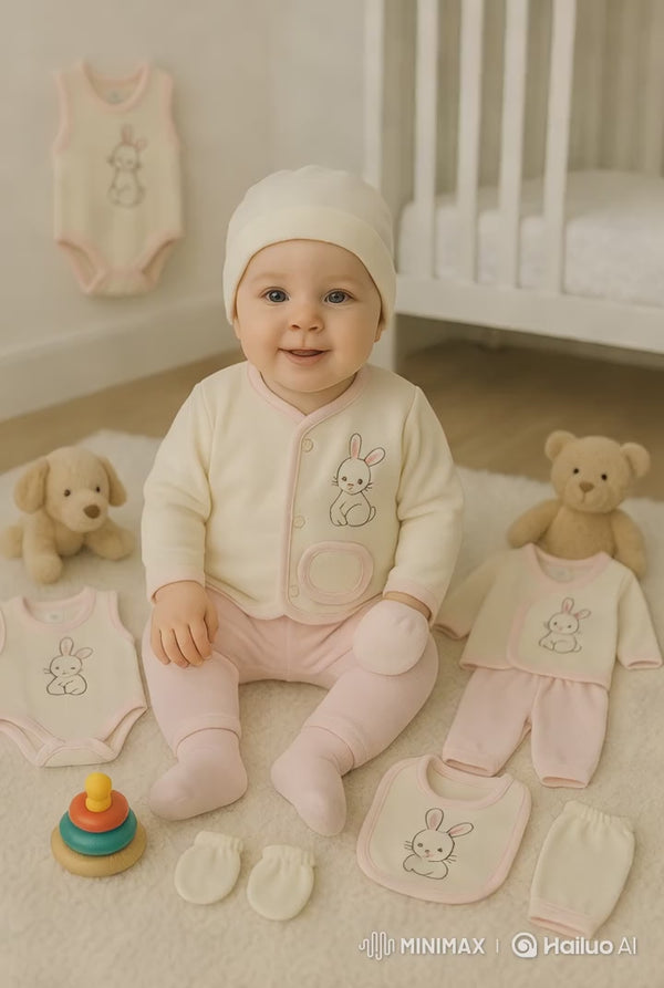 8-Piece Baby Set  Vibrant Cotton Newborn Outfit