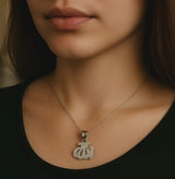 Sterling Silver Allah Pendant| Zircon Islamic Pendant (No Chain)