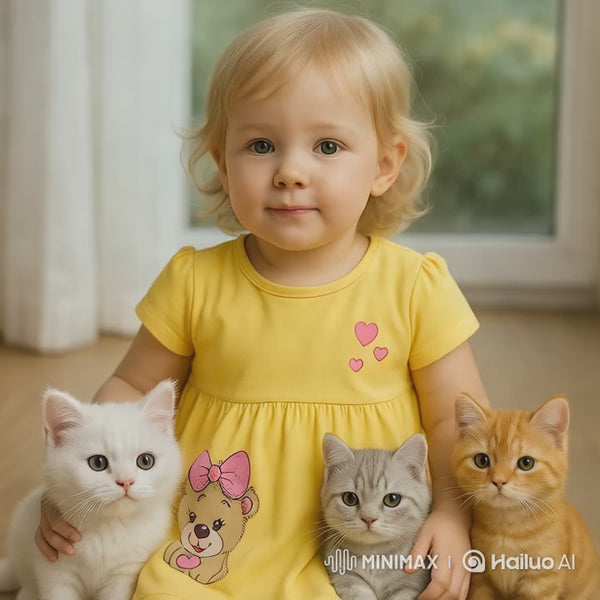 Girls Bear Print Dress