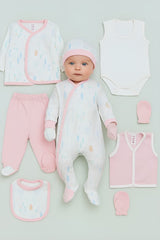 Bear design 8-piece newborn clothing set – 100% cotton, 0-3 months

