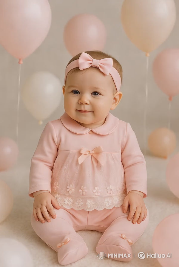 3-Piece Baby Girl Outfit – Soft Cotton Set