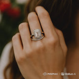 Double Ring in 925 Sterling Silver with Zircons