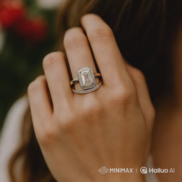 Double Ring in 925 Sterling Silver with Zircons
